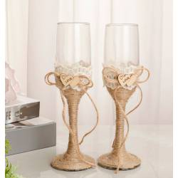 SET 2 COPAS CRISTAL BODA KRAFT