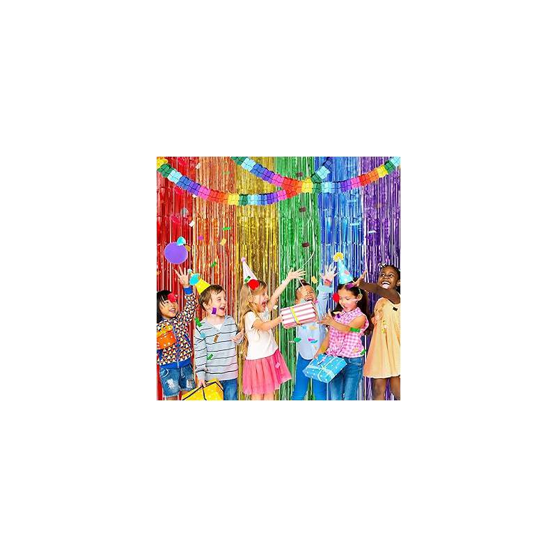 CORTINA DE PAPEL ALUMINIO FLECOS COLORES CORTINA DE PAPEL ALUMINIO FLECOS COLORES