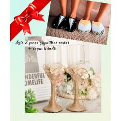 LOTE 2 PARES ZAPATILLAS...