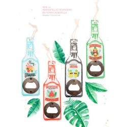 ABREBOTELLAS DE MADERA EN FORMA DE BOTELLA