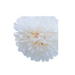 POMPON DE PAPEL DE SEDA 35 CM BLANCO