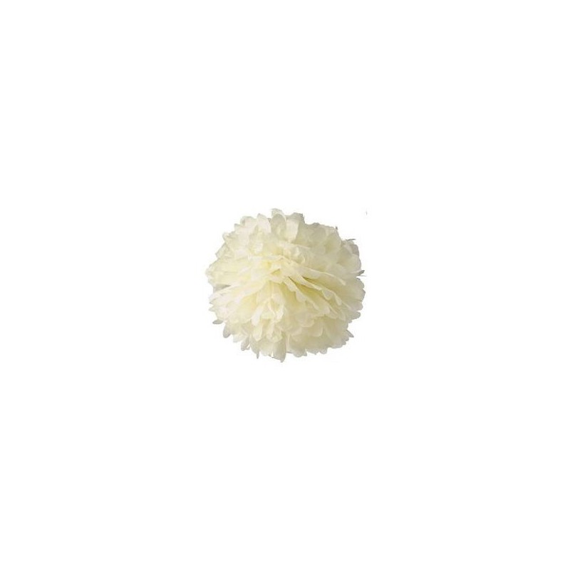 POMPON DE PAPEL DE SEDA 35 CM MARFIL