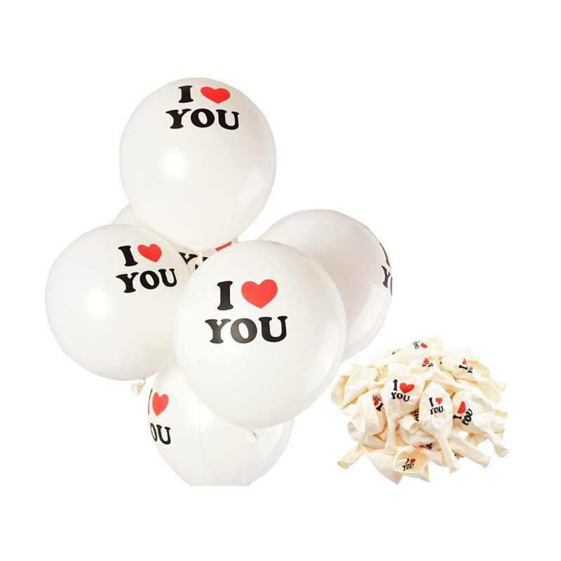 SET  100 GLOBOS "I LOVE YOU"