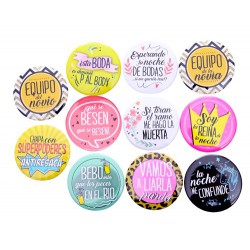 LOTE 10 CHAPAS FRASES WEDDING