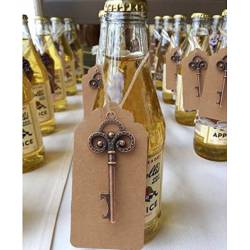 ABREBOTELLAS VINTAGE BRONCE + TARJETA KRAF abrebotellas abridor bodas